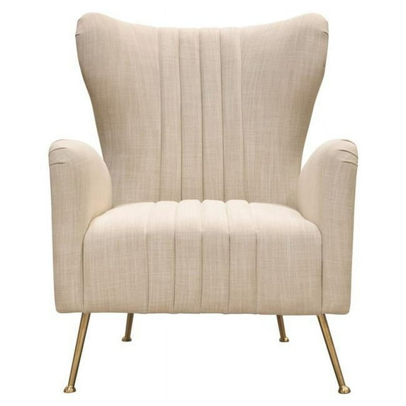 Ava Chair in Sand Linen Fabric w/ Gold Leg by Diamond Sofa