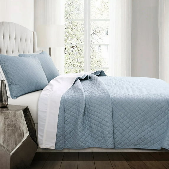 Ava Diamond Oversized Cotton 3-Piece Quilt Set