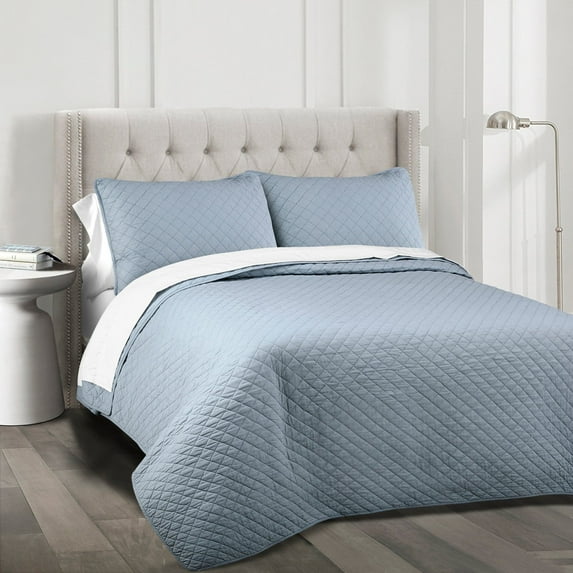 Ava Diamond Oversized Cotton 3-Piece Quilt Set