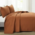 thumbnail image 1 of Ava Diamond Oversized Cotton Quilt Rust 3Pc Set King, 1 of 11