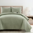 thumbnail image 1 of Ava Diamond Oversized Cotton Quilt Sage 3Pc Set Full/Queen, 1 of 11