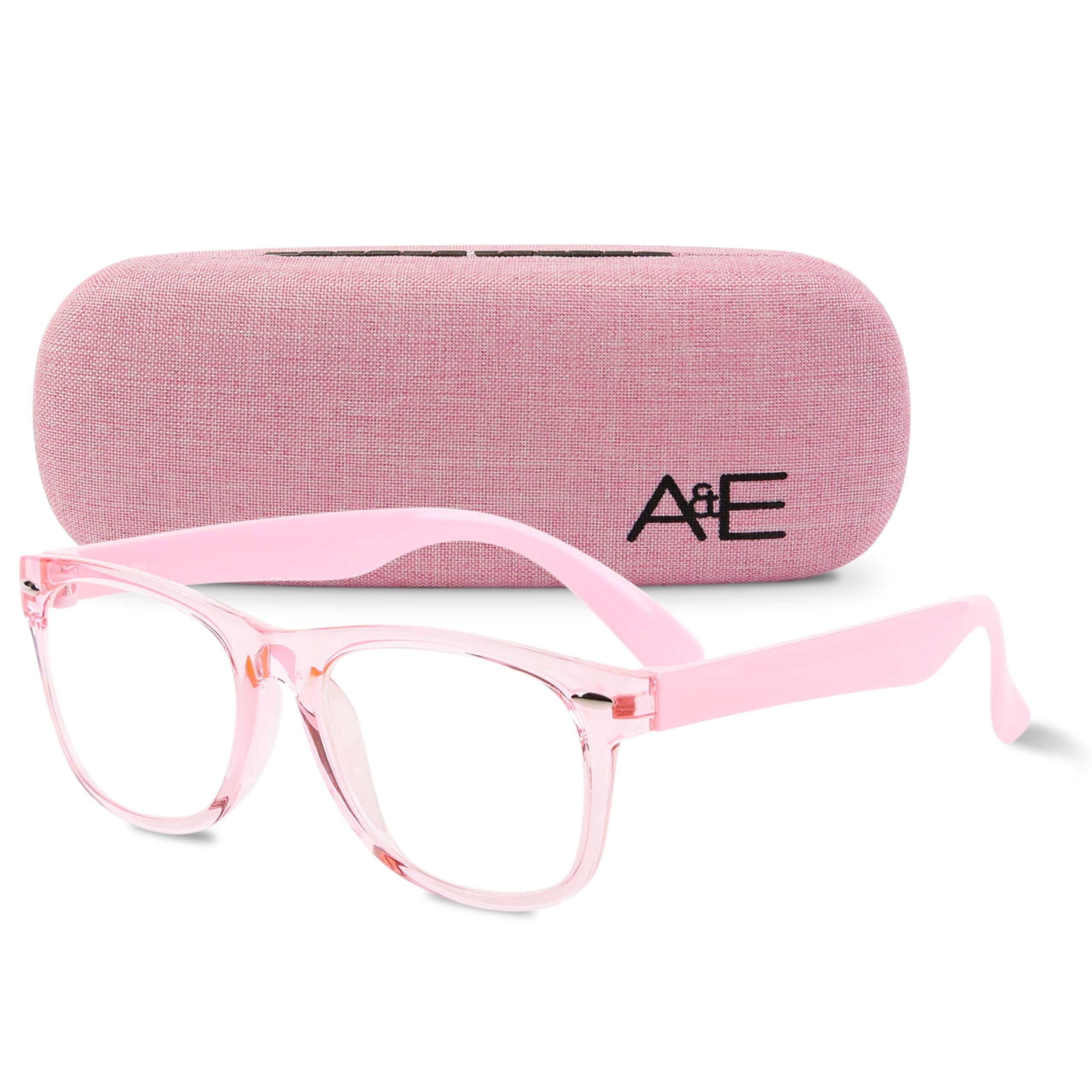 Ava & Ethan Clear Lens Glasses for Kids, Non Prescription Fake Glasses for Toddlers/Kids (Ages-3-12) Pink