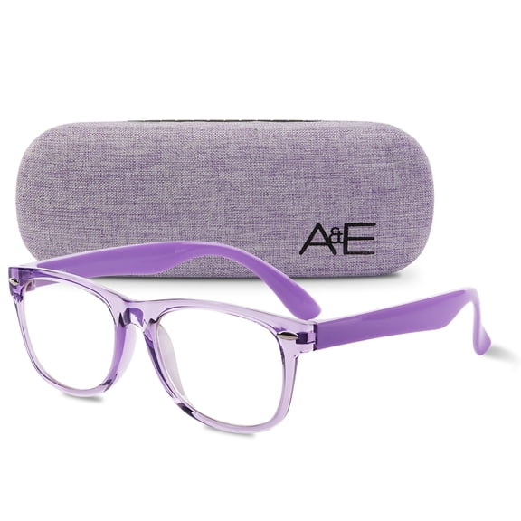 Ava & Ethan Clear Lens Glasses for Kids, Non Prescription Fake Glasses for Toddlers/Kids Purple (Ages-3-12)