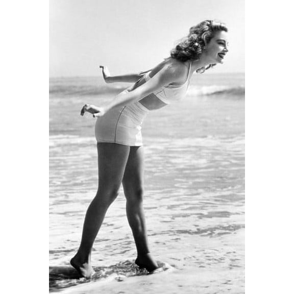 Ava Gardner Bikini Swimsuit In Profile Rare On Beach 1940's Pose 24x36 Poster