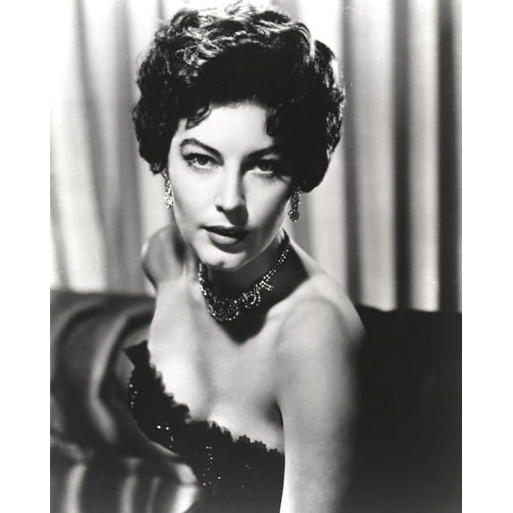 Ava Gardner Portrait in Black Dress with Necklace Photo Print (24 x 30)
