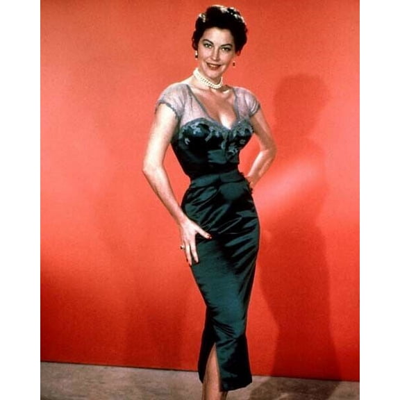 Ava Gardner glamour pose in low cut dress hands on hips 11x17 inch Poster