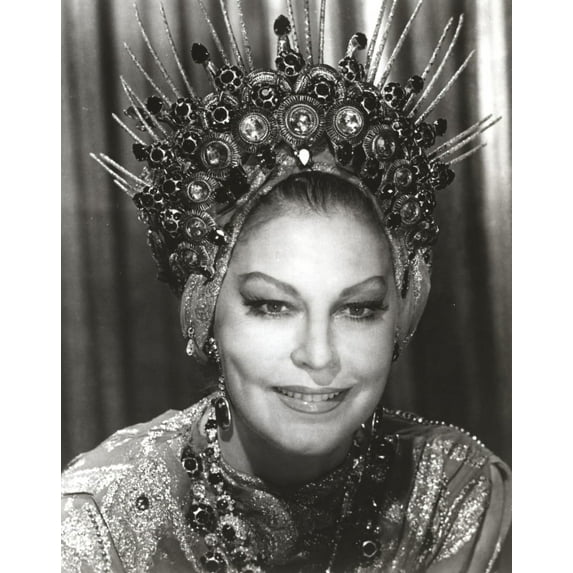 Ava Gardner posed in Glittery Dress with Head Dress Photo Print (8 x 10)