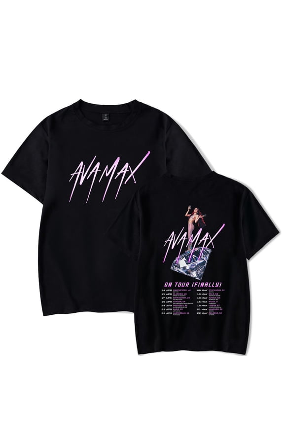 Ava Max On Tour Finally Merch Diamonds Dancefloors T-shirt Short Sleeve Women Men Summer Tee Top Tshirt
