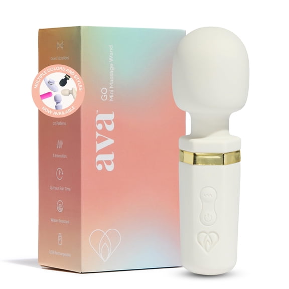 Ava Mini GO Clitoral Vibrator, Water-Resistant, Soft, Beige, 1 Count