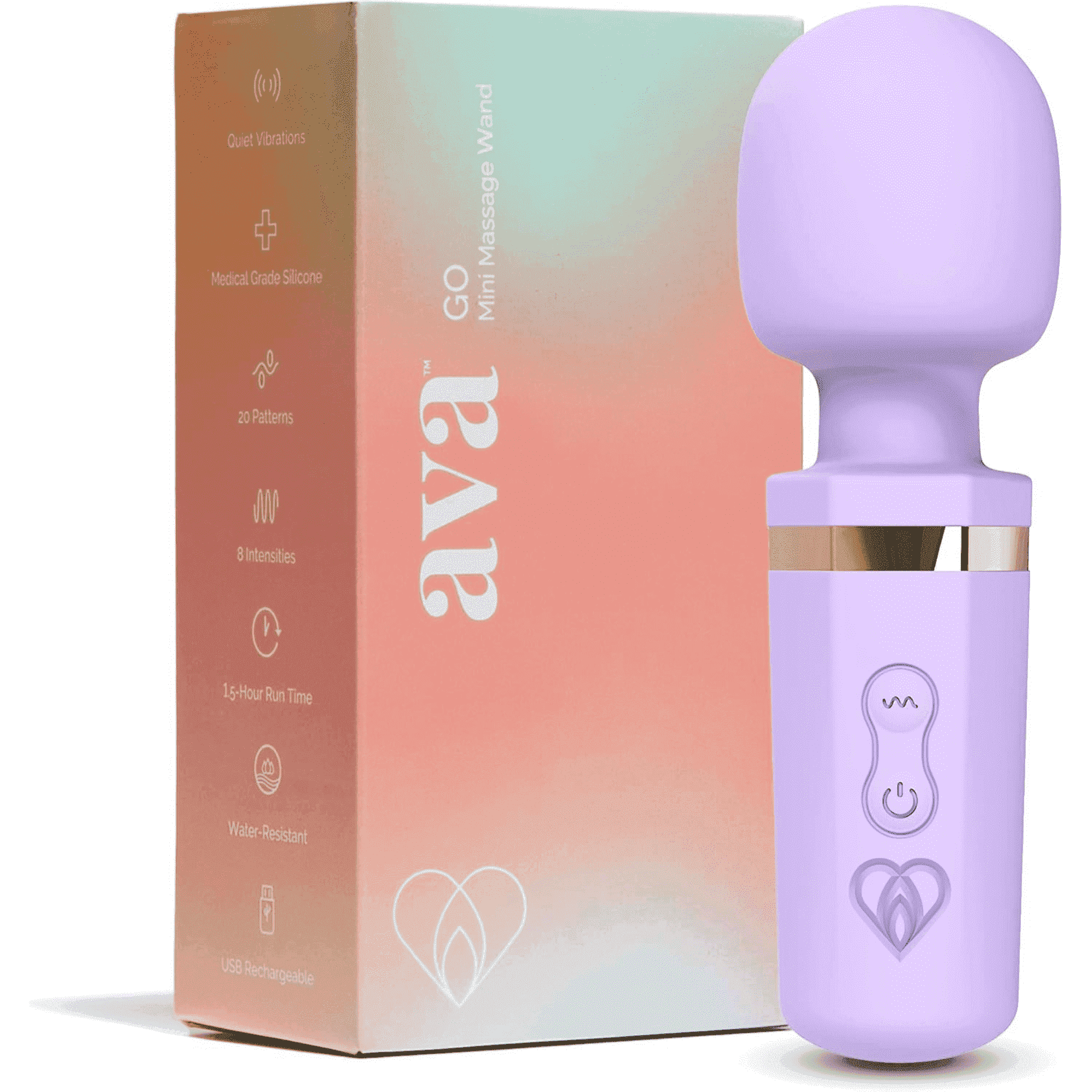Ava Mini GO Wand Massager, Water-Resistant, for Women, Clitoral Vibrator,  Purple, 1 Count - Walmart.com