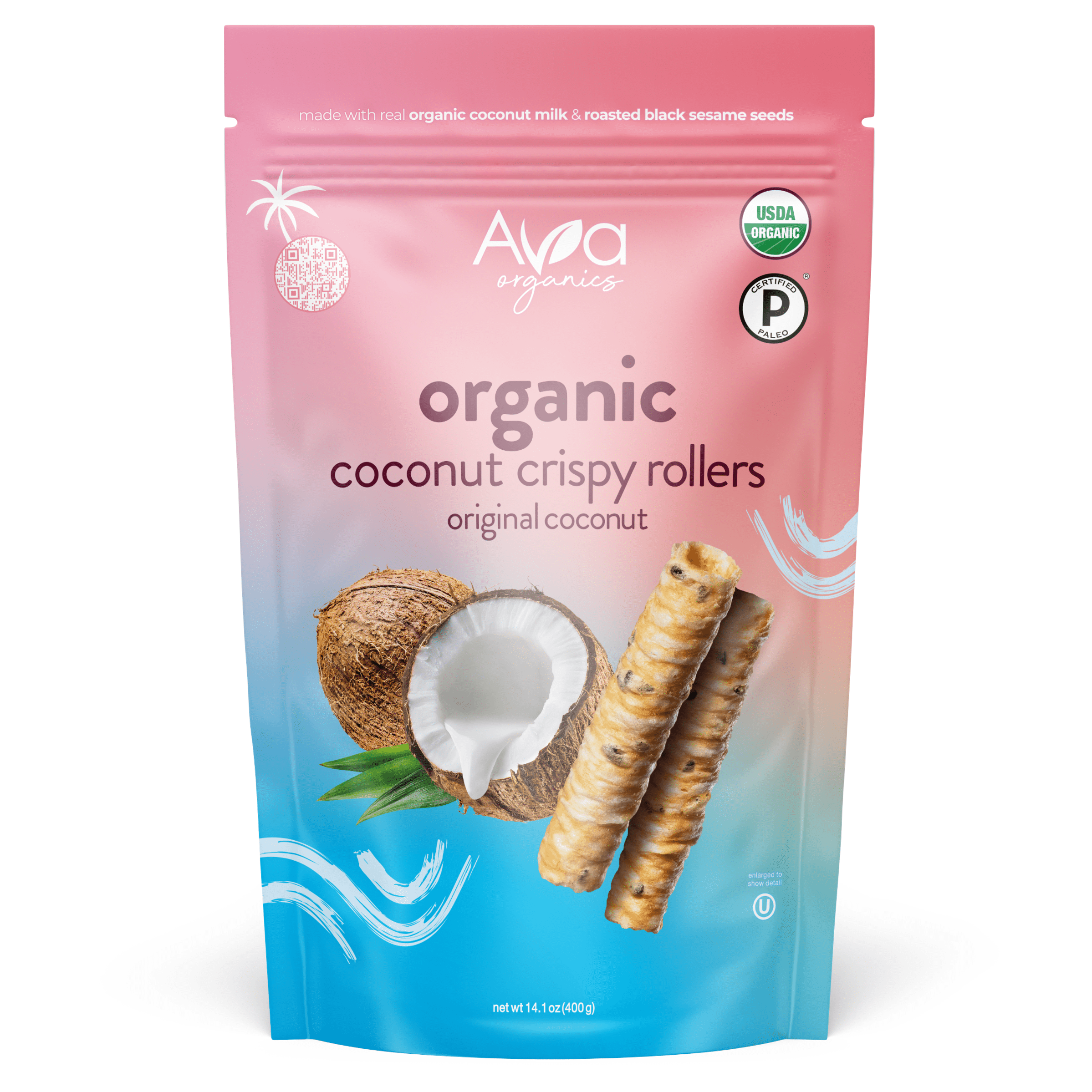 Walmart discount codes: Walmart Black Friday Deals 2025 - Ava Organics Coconut Crispy Rollers, Vegan Snack, Sweet Crunch, 14.1 Ounce