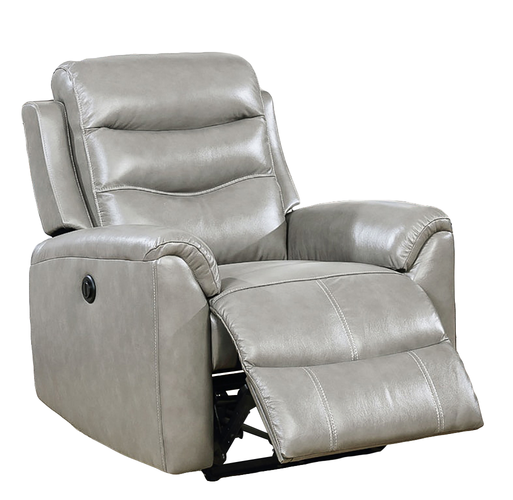Ava Recliner (Power Motion), Gray Leather
