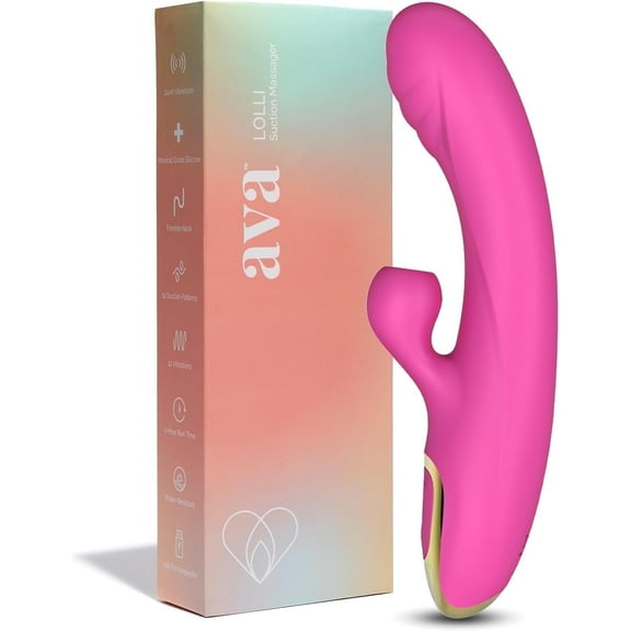 Ava Suction Lolli Dual-Function Wand, 24 Customizable Patterns for Women, G-Spot Vibrator - Hot Pink