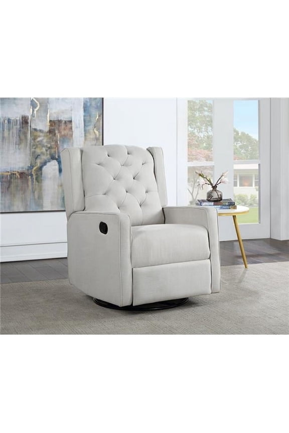 Ava Swivel Glider Recliner Chair, Gray