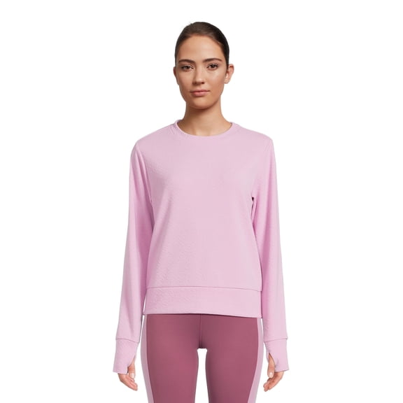 Ava Women's Textured Tee (T-Shirts) with Long Sleeves, Misty Mauve, 3x