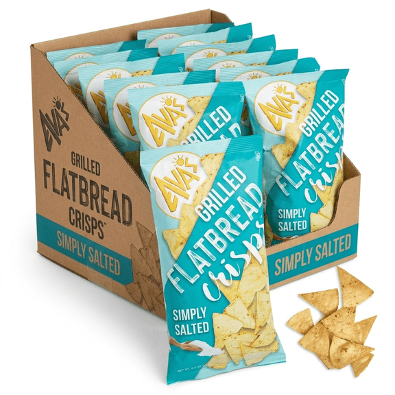 Ava's Simply Salted Flatbread Crisps, 6.5 oz, 12 Pack