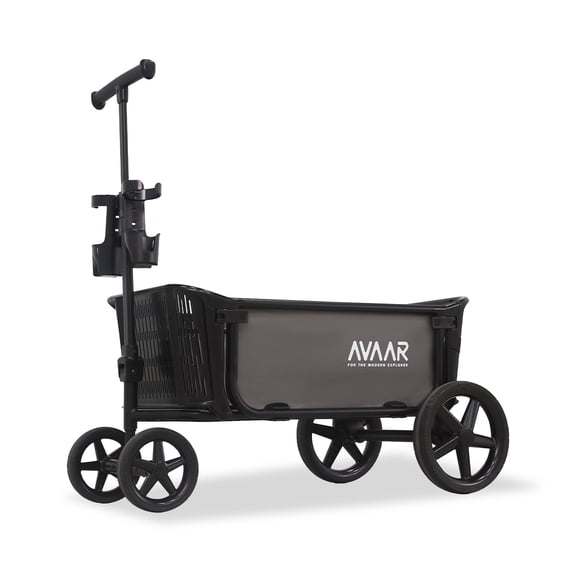 Avaar Collapsible Wagon Cart Foldable, 400lbs Heavy Duty Folding Wagon w/ All-Terrain Wheels, Discovery Gray