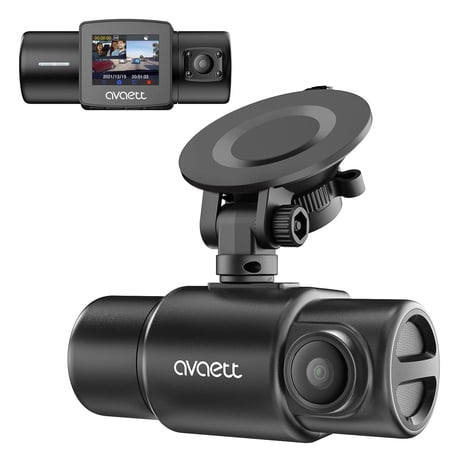 Avaett Dual 1080P Dash Cam Front and Inside, Dashcams for Cars with Night Vision, WiFi Dash Camera with GPS and Loop Recording, Parking Mode
