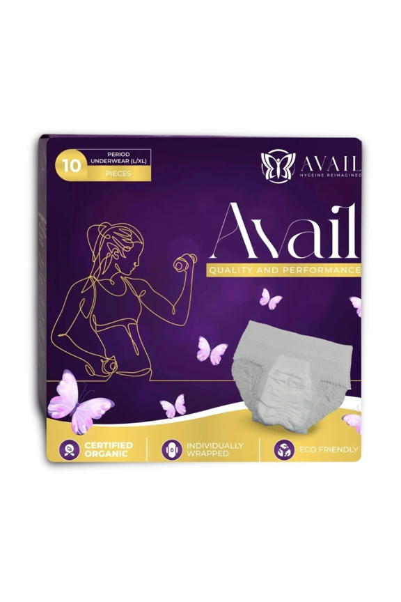 Disposable Period Underwear for Women, Organic Cotton, Multi-Layer Absorbency, Leak-Resistant, Small/Medium