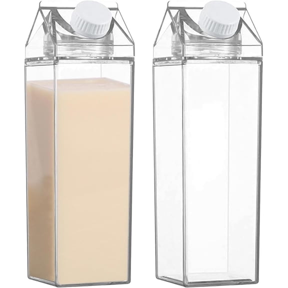 Availia Leak-Proof Square Food Storage Container, 2-Pack BPA-Free Milk & Juice Jug with Lid, for Fridge(DSF)