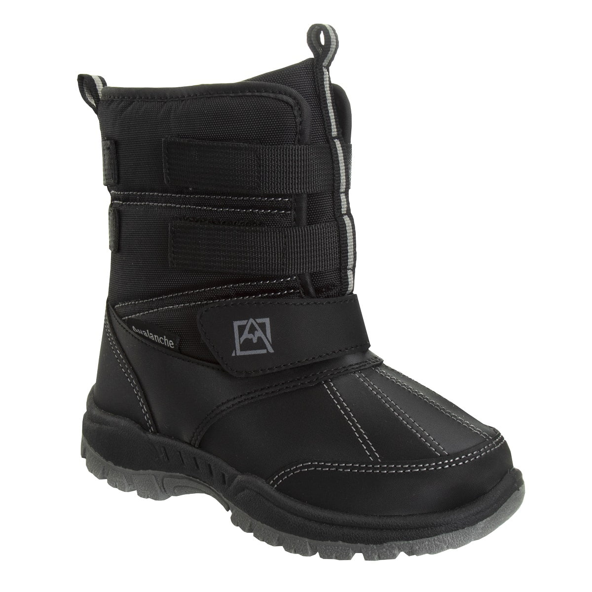 Avalanche Boys Cold Weather Snow Boot, Kids, Black/Grey, 3 M US