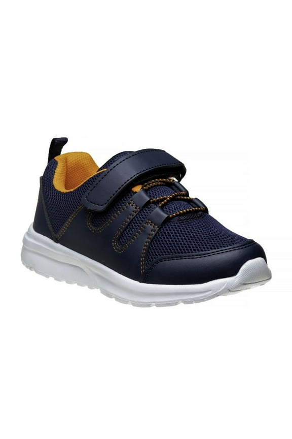 Boys' Sneakers- Lightweight Tennis Breathable Athletic Running Shoes (Little Kid) - Navy/Orange,1