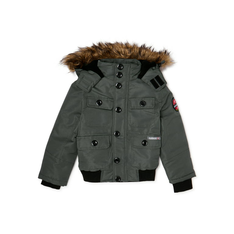 Avalanche Boys Water Resistant Coated Coat with Faux Fur