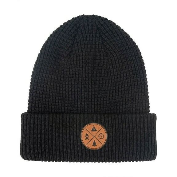 Avalanche Camping Waffle Knit Cuffed Beanie One Size - AM5-0925 (Black)