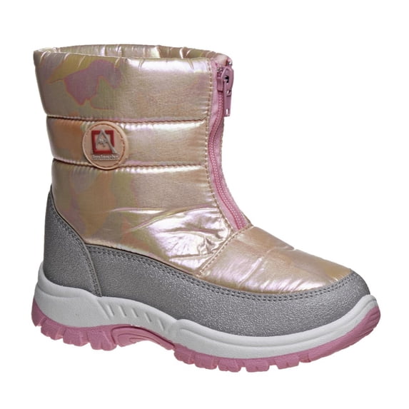 Avalanche Girls Winter Snow Boots Warm Kids Boots Cold Weather Shoes (Toddler), Silver, 6