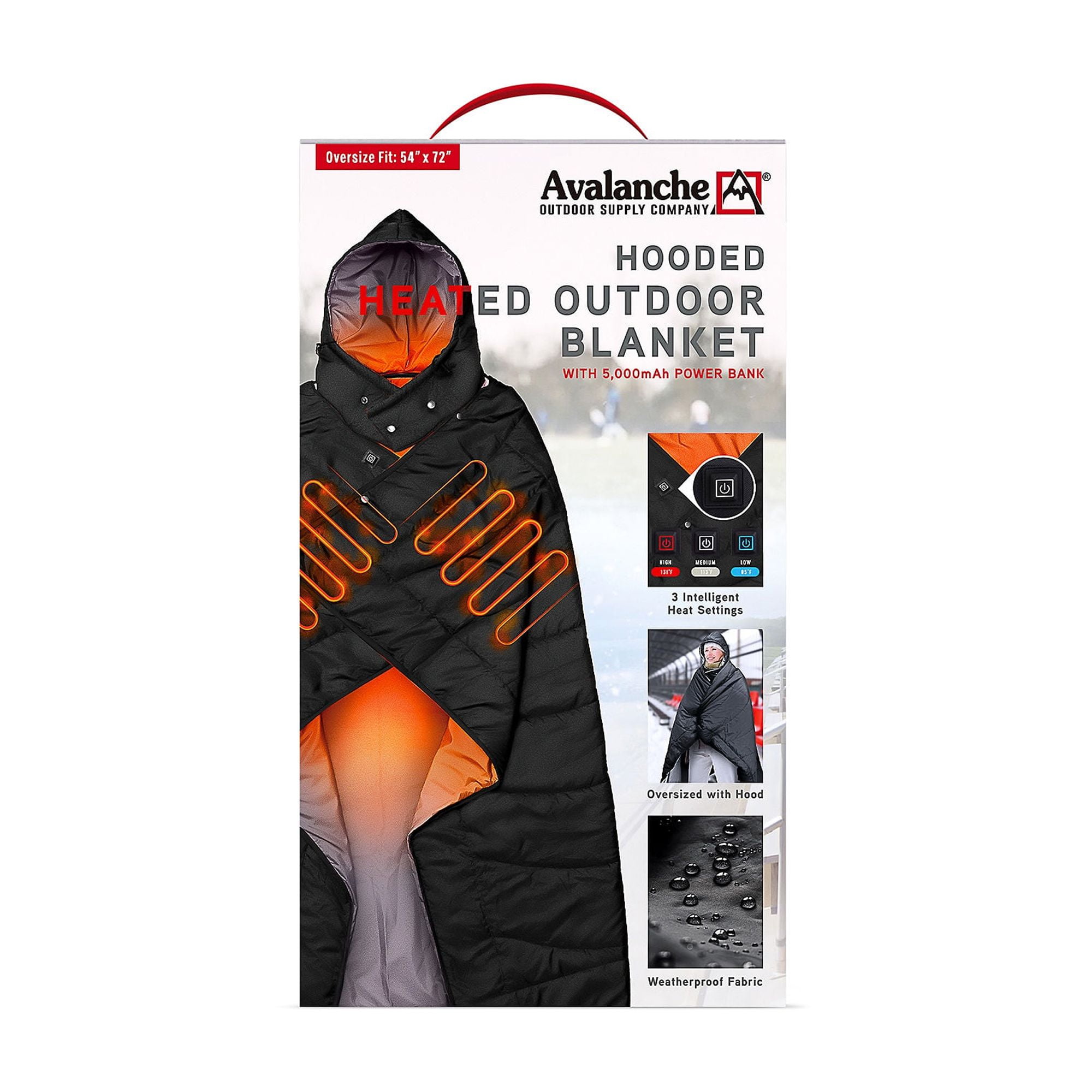 Avalanche Hooded Usb Warming Wrap OA1001-BKA BLACK ONE SIZE