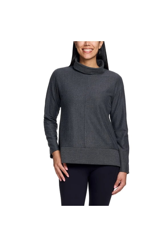 Ladies' Cowl Neck Pullover, Gray, L