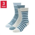 thumbnail image 1 of Avalanche Ladies Shoe size: 5 - 9.5, Ultimate Thermal Crew Socks, 3-pair, Blue, 1 of 2