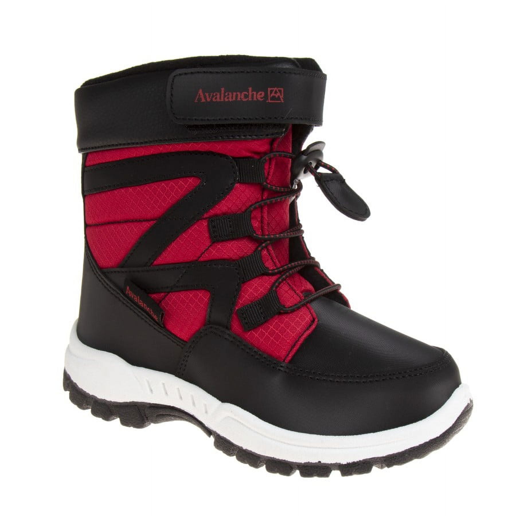 Avalanche Little Kids Boys Synthetic Snow Boots with Bungee Cord and Hook Loop Closure