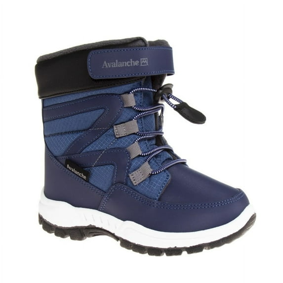 Avalanche Little Kids Boys' Synthetic Snow Boots with Bungee Cord and Hook & Loop Closure