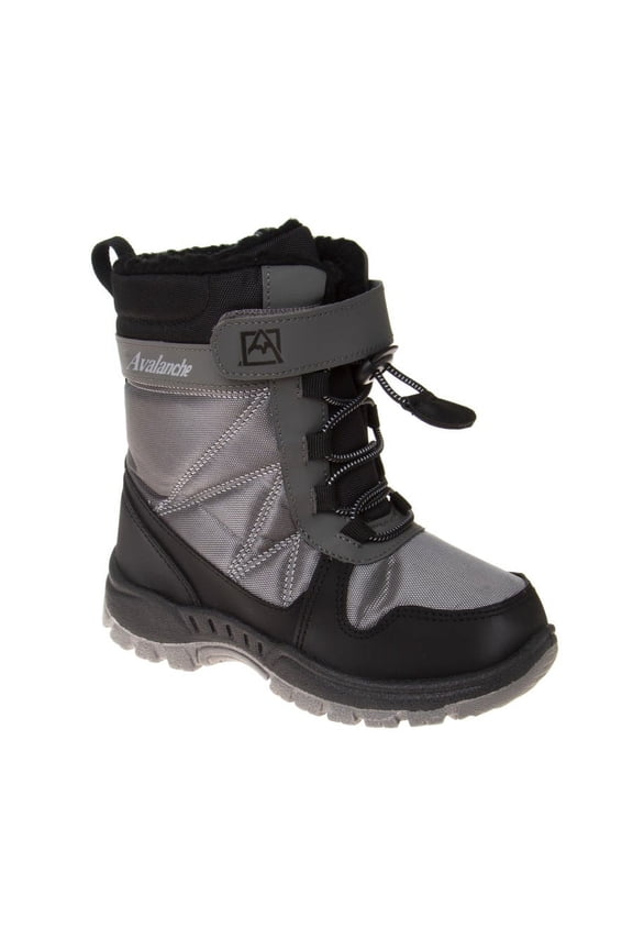 Little Kids Boys' Synthetic Snow Boots with Bungee Cord and Hook & Loop Closure