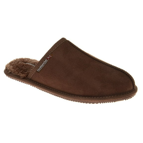 Avalanche Men Cozy Suede Slippers, Brown, Size: 13