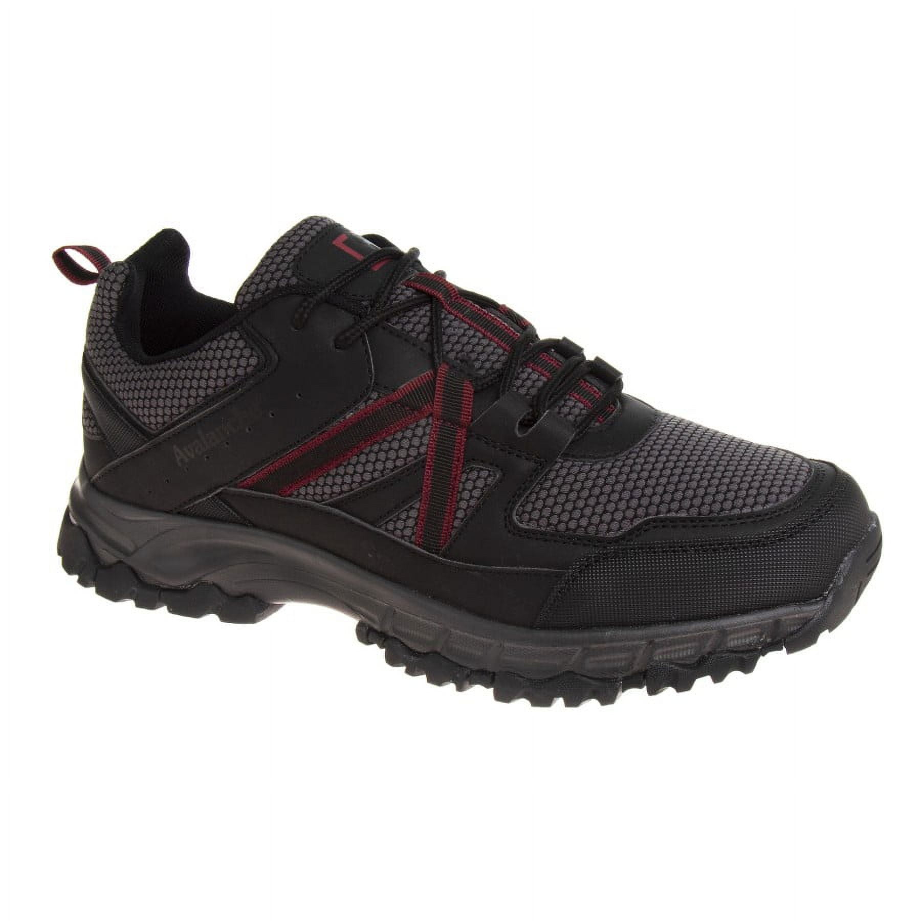 Avalanche Men Hiking Shoes - Black Red, Size: 10.5