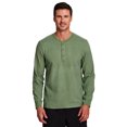 thumbnail image 1 of Avalanche Men's Hiking Top Long Sleeve Tee Button Collar Henley Shirt, 1 of 4