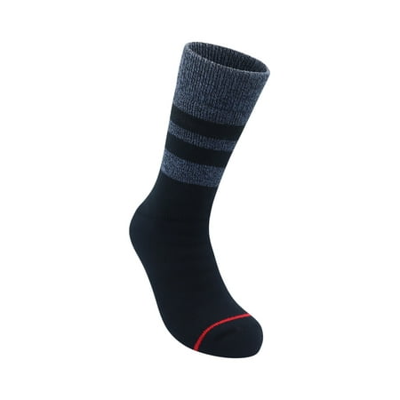 Avalanche Men's Outdoor Striped Trim Brush Lined Thermal Crew Socks