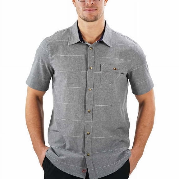 Avalanche Men's Performance Short Sleeve Woven Shirt (XXL, Gray)