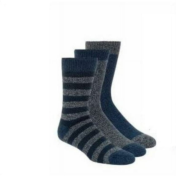 Avalanche Men's Ultimate Winter Thermal Socks 3 Pair, Blue/Gray Shoe Size 6-12