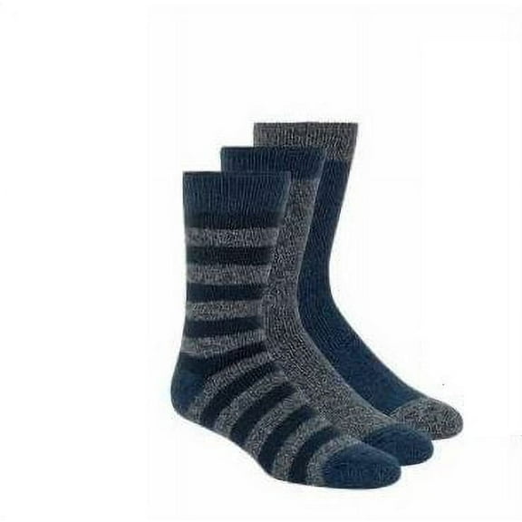 Avalanche Men's Ultimate Winter Thermal Socks 3 Pair, Blue/Gray Shoe Size 6-12