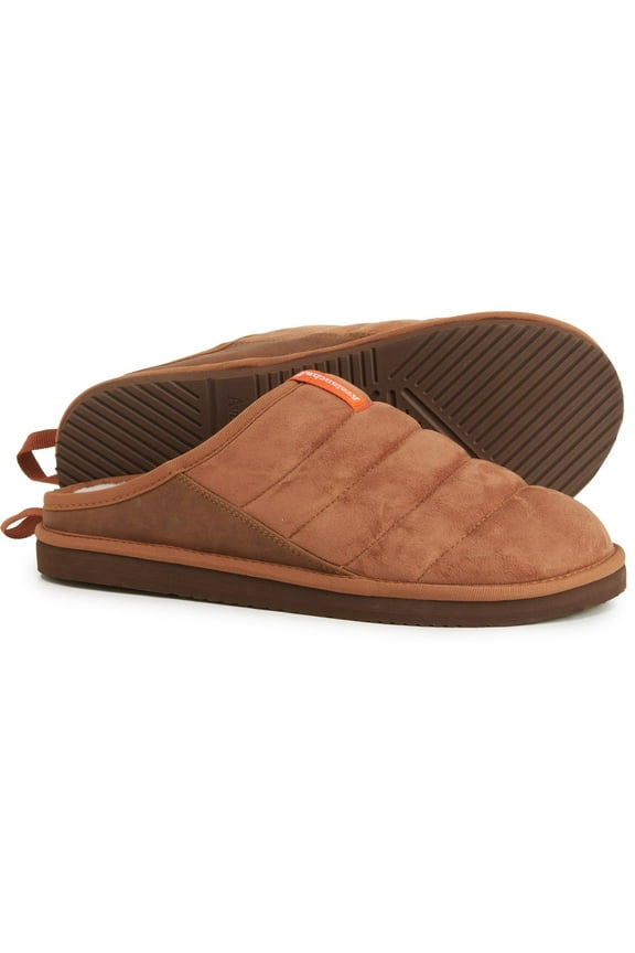 Men's Water Resistant Faux Fur Fleece Lining Indoor or Outdoor Mule Slippers-Chestnut / 8