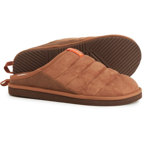 Avalanche Men's Water Resistant Faux Fur Fleece Lining Indoor or Outdoor Mule Slippers-Chestnut / 8
