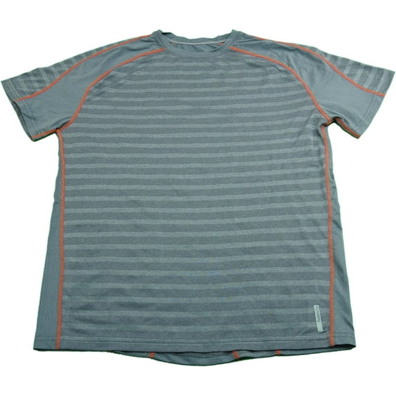 Avalanche Mens Size Small Reflective S/S Active Shirt, Shark Heather/Orange