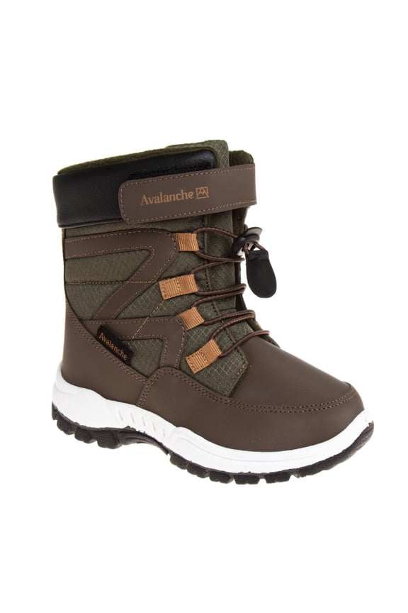 Toddler Boys' Synthetic Snow Boots with Bungee Cord and Hook & Loop Closure