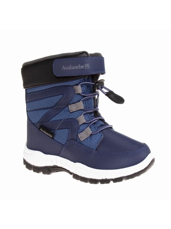 Toddler Boys' Synthetic Snow Boots with Bungee Cord and Hook & Loop Closure