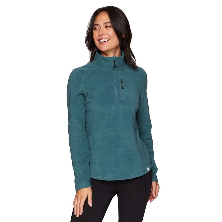 microfleece funnel neck pullover hoodie for women