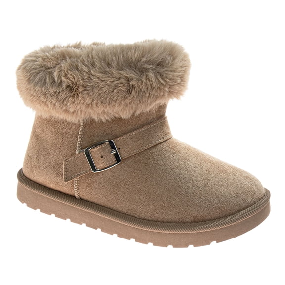 Avalanche Women's Faux Suede Winter Ankle Boots, Plush Faux Fur Lined Boots with Non-Slip Sole (Ladies)