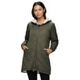 thumbnail image 1 of Avalanche Women's Hooded Sherpa Lined Puffer Coat With Zipper Pockets, 1 of 5